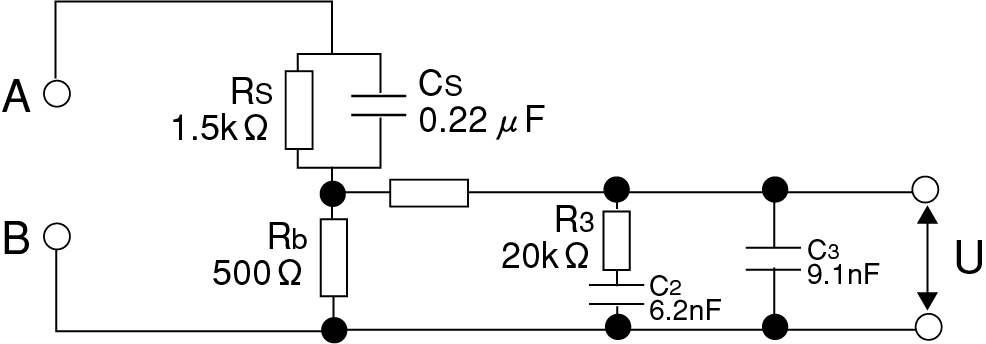 Measurement circuit network (NetworkC IEC 60990 Fig. 5 U3 measurement)